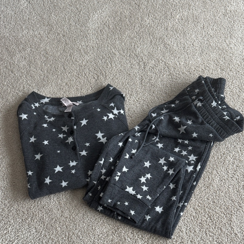 Victoria's Secret PJ set  - Gray  and White Star Pattern